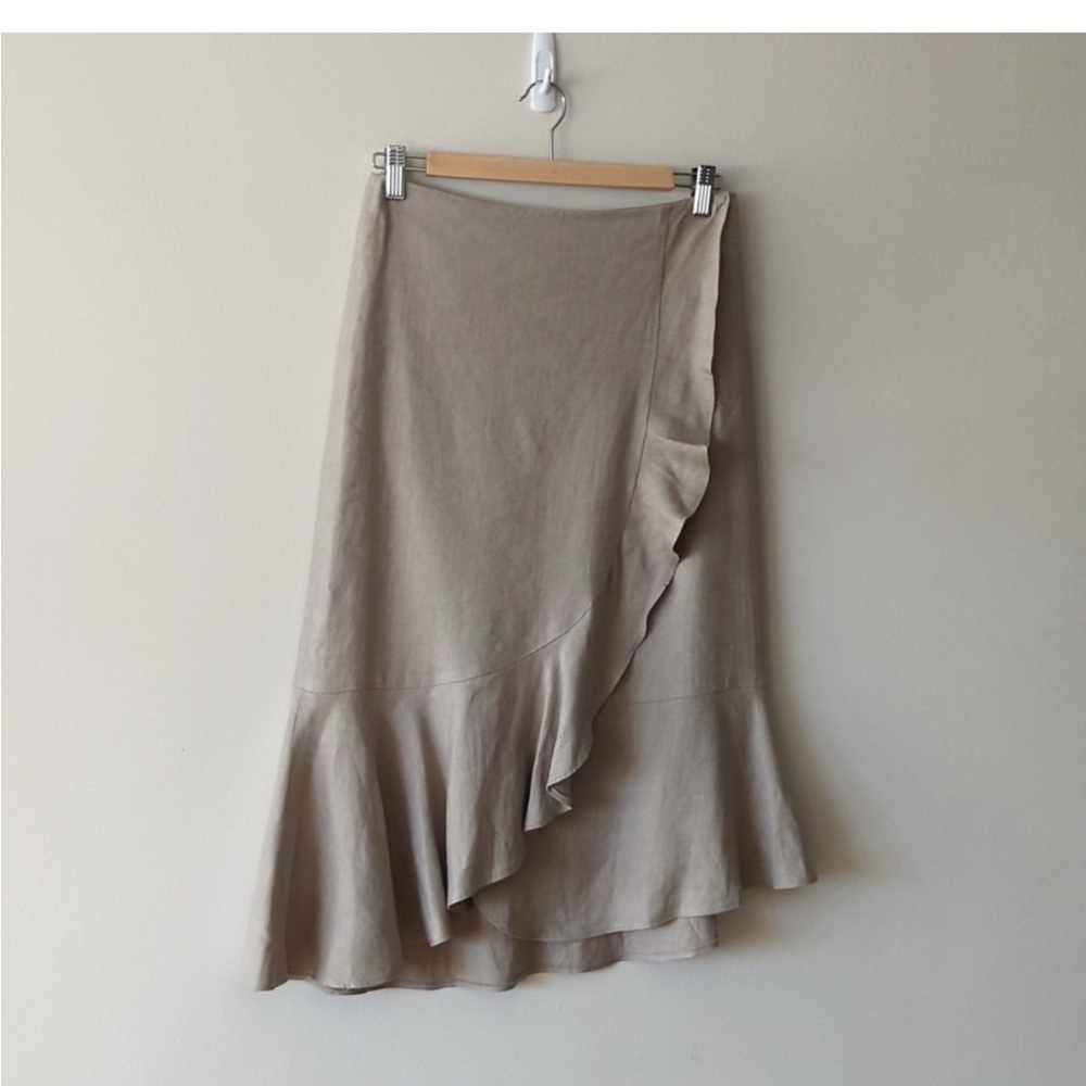 Babaton Beige Midi Skirt